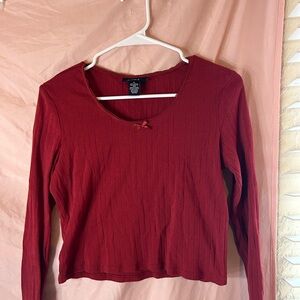 Women's Red Long Sleeve Top